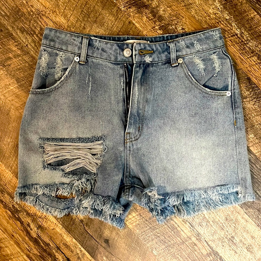 Boutique Distressed Ripped Jean Shorts